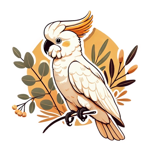 White cockatoo vinyl sticker floating preview