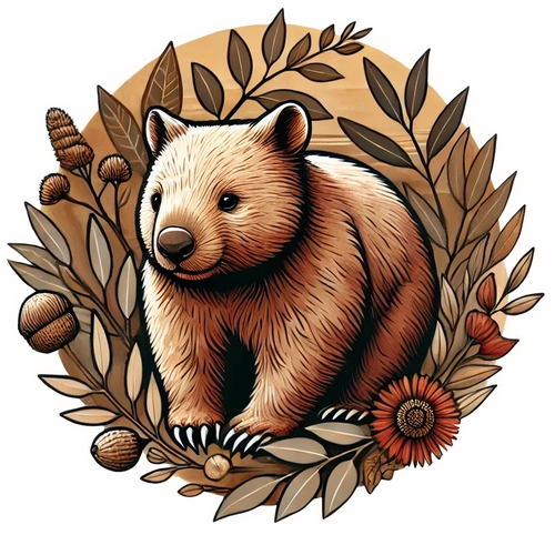 Wombat vinyl sticker floating preview