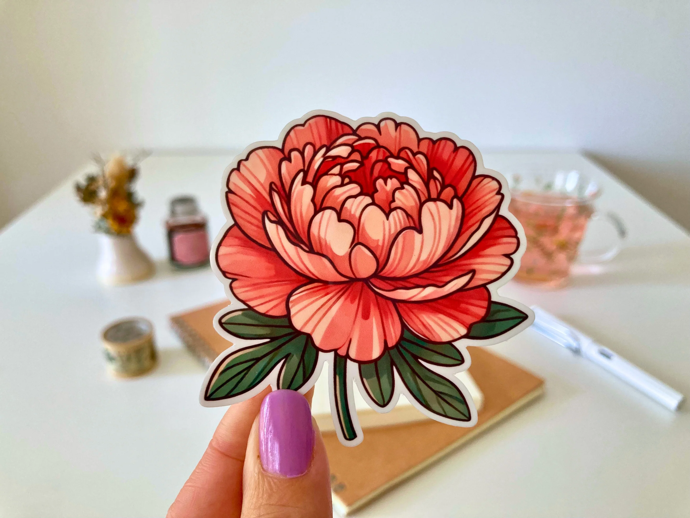 Vinyl sticker: Peony from Cottage Garden collection
